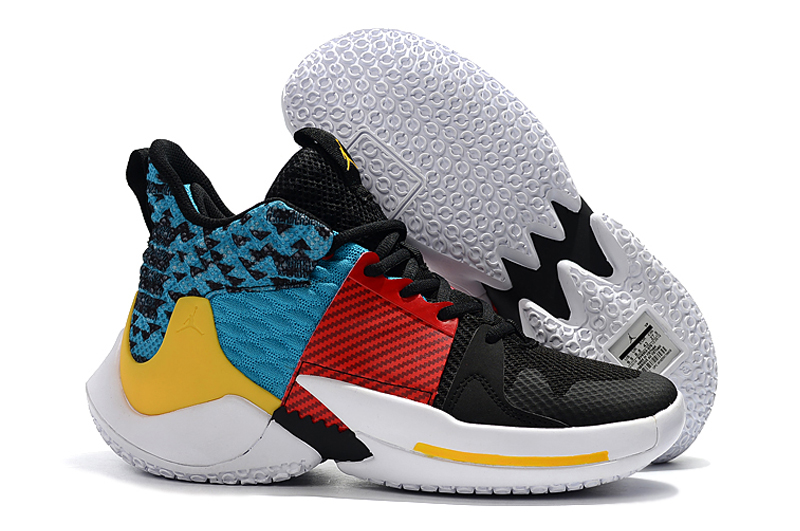 Jordan Why Not Zer0.2 Thunder Black Red Blue Yellow Shoes - Click Image to Close